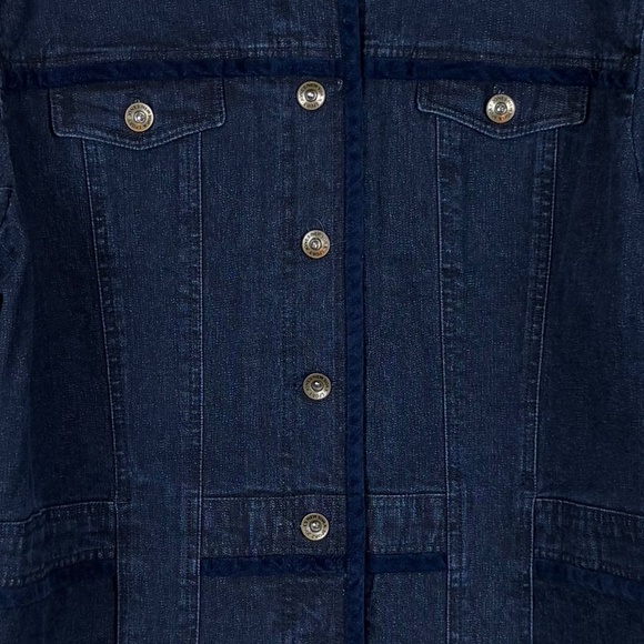 Jones New York Sport Cotton Blend Dark Denim Long Sleeve Jacket; Size XXL - Picture 3 of 12